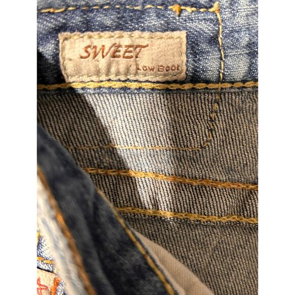 Big Star Sweet Low Rise Boot Leg Jeans Womens 29 R Stretch Distressed Light Wash - Picture 4 of 10